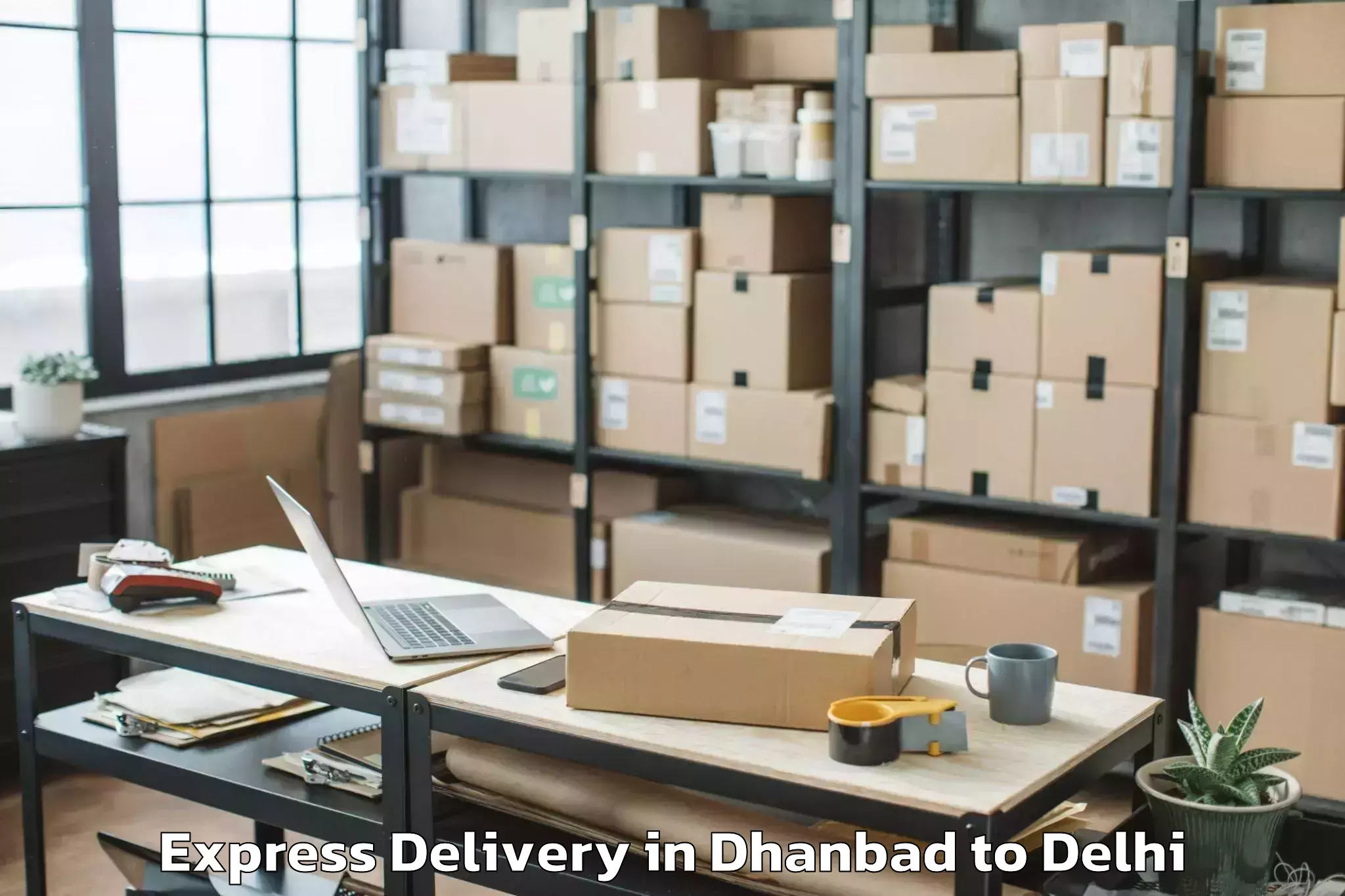 Professional Dhanbad to Delhi Technological University Express Delivery